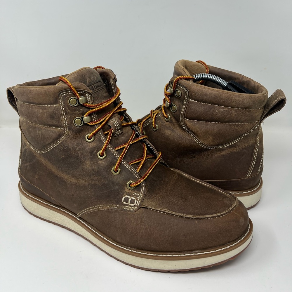 L.L. Bean Men's Sz 11 Stonington Moc Toe Boots  (M) Dark Oakwood Leather Vintage